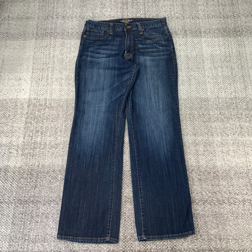 Lucky Brand 361 Vintage Straight Jeans Mens 32x32 Dark Wash Blue Denim 7M11816